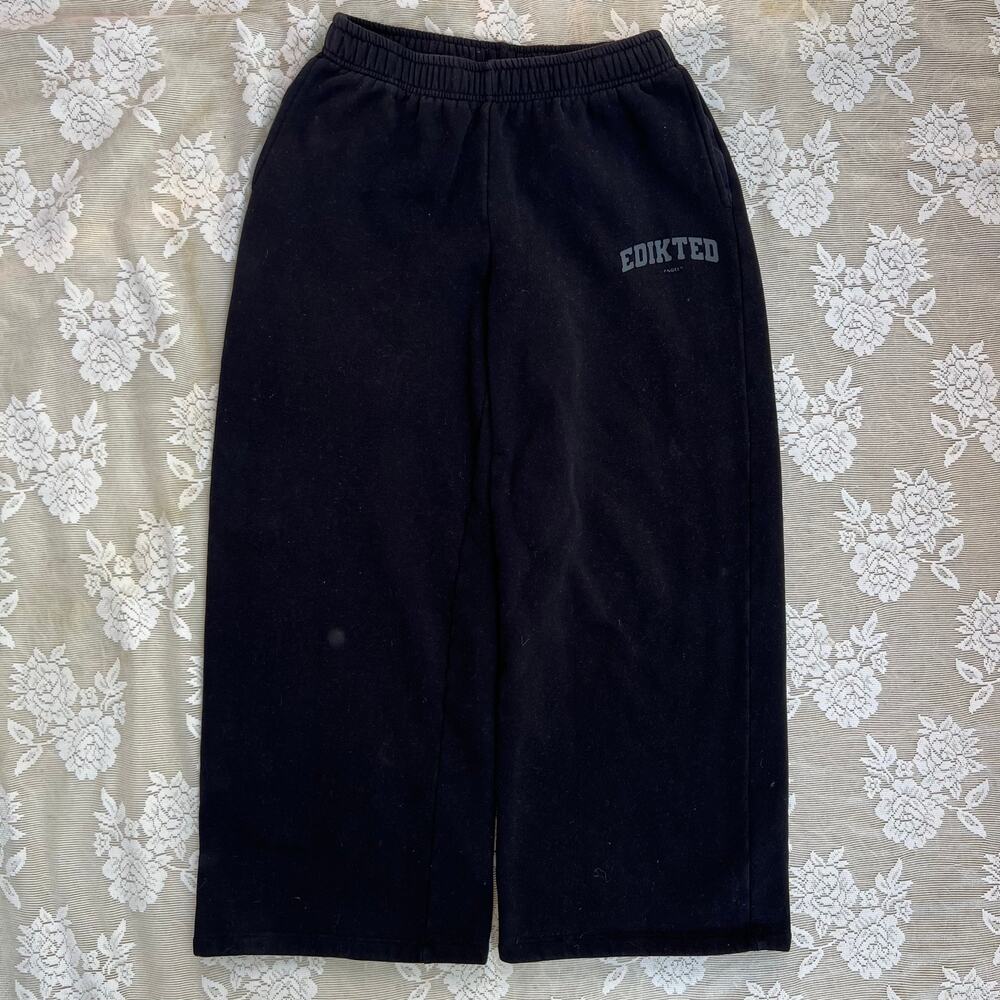 Edikted Black Capri Sweatpants Size Small - Picture 4 of 4
